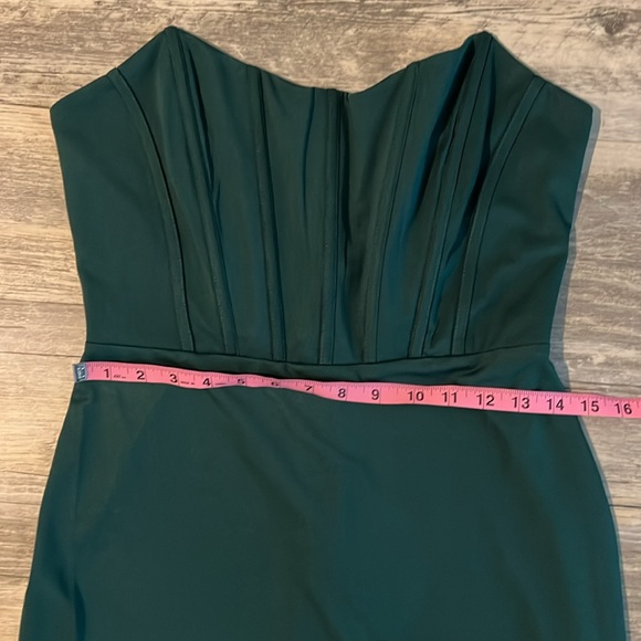 Micas Dark Green, Emerald long high split stretch dress, size Large NWT - Picture 4 of 6